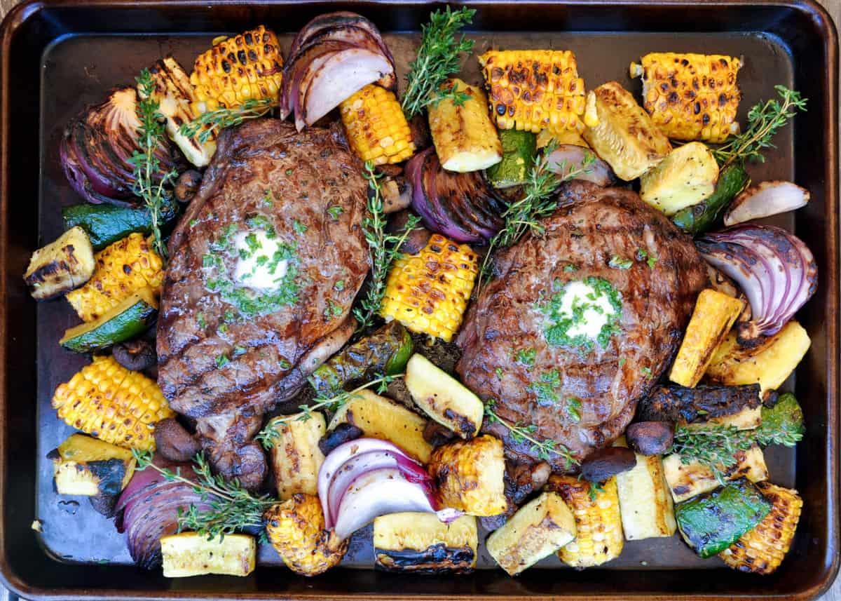 Steak marinated with Olive Oil, Red wine and herbs