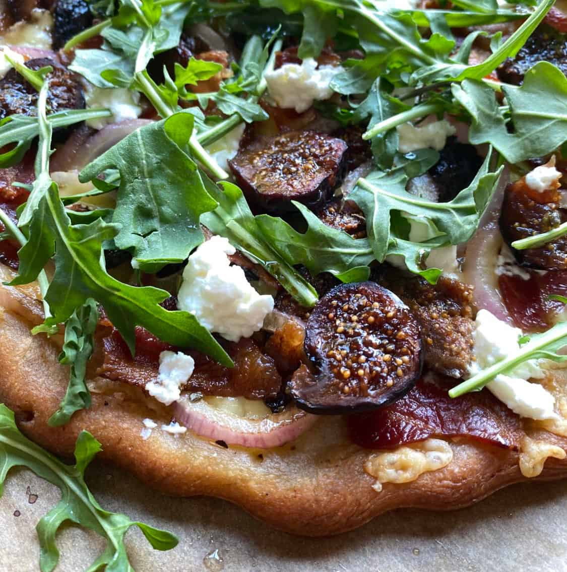 Homemade Pizza with Figs and Arugula