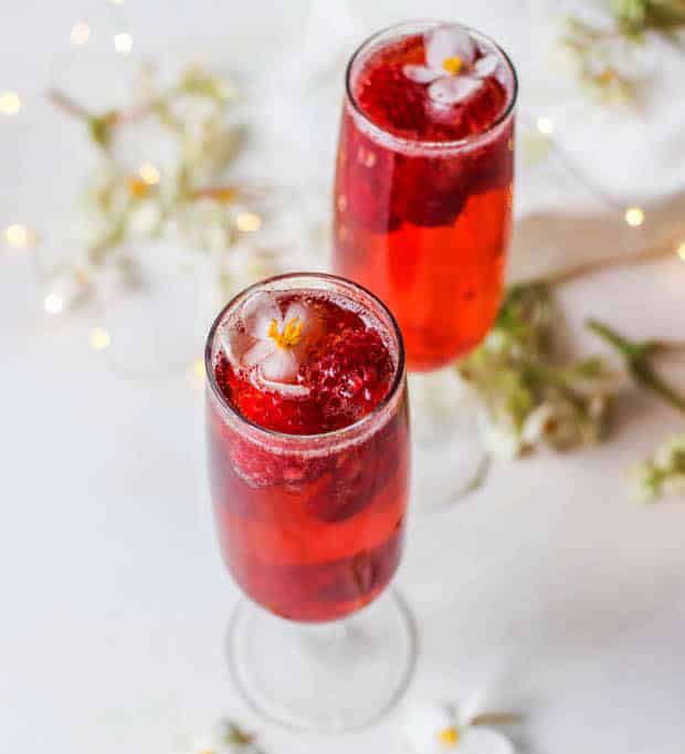 Raspberry Port Sparkler wine based cocktail