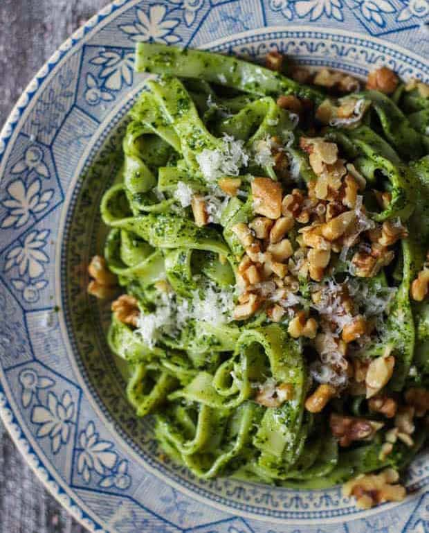 Walnut Recipe Round Up Kale Pesto Pasta