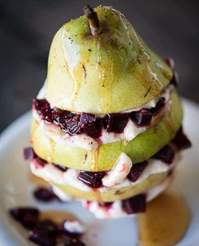 stacked pear salad