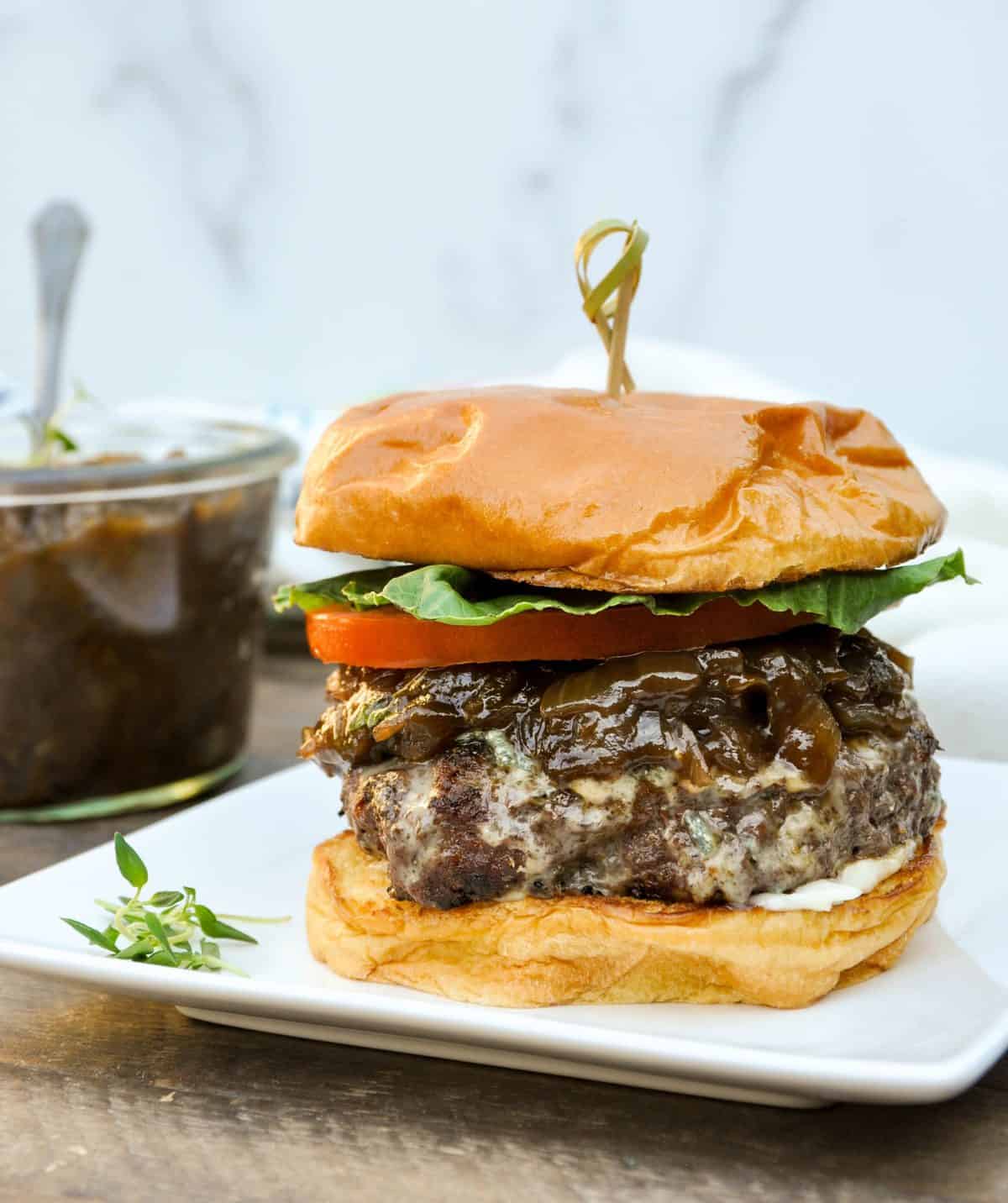 Juicy Burgers with Prune Onion Jam - California Grown