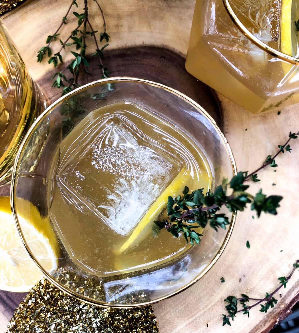 Wine Cocktail With Honey Lemon Thyme