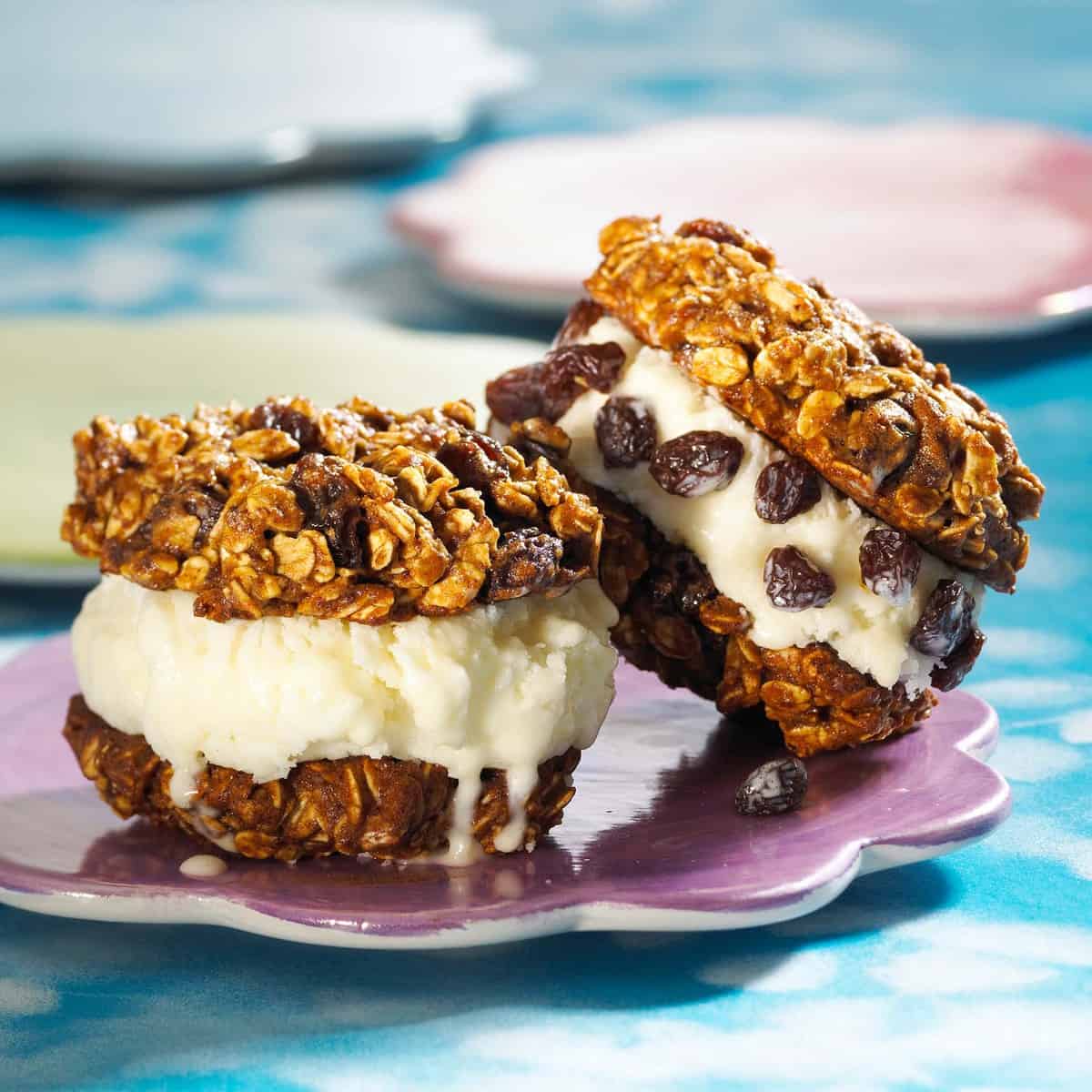 Raisin Oatmeal Ice Cream Sandwich