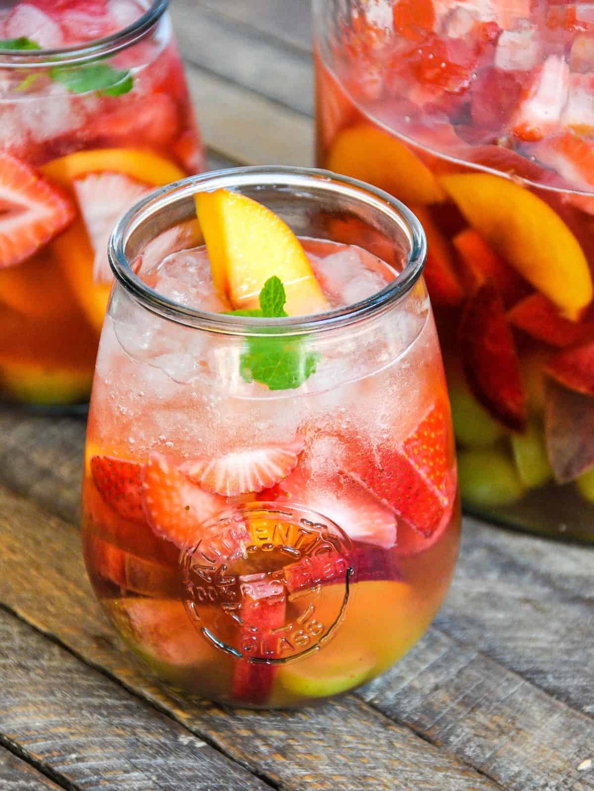 Easy White Wine Sangria with Fresh Fruit - California Grown