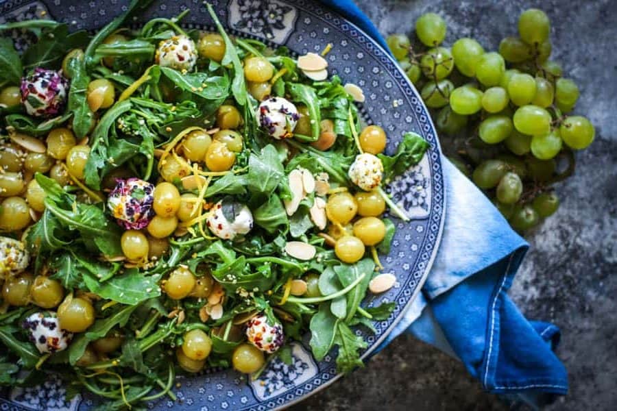 Roasted Grape and Arugula Salad