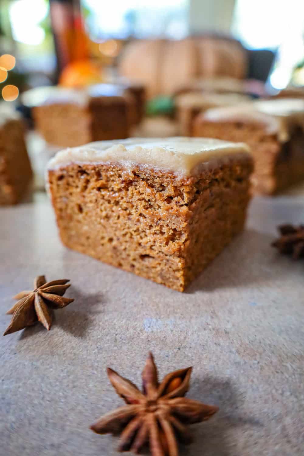 pumpkin gingerbread cake with vermouth glaze