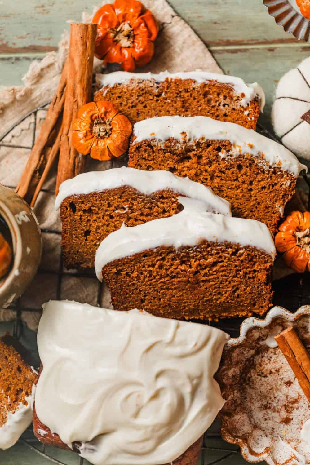 pumpkin bread with cream cheese frosting