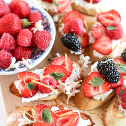 Fresh Berry Crostini With Sweet Lemon Ricotta - California Grown