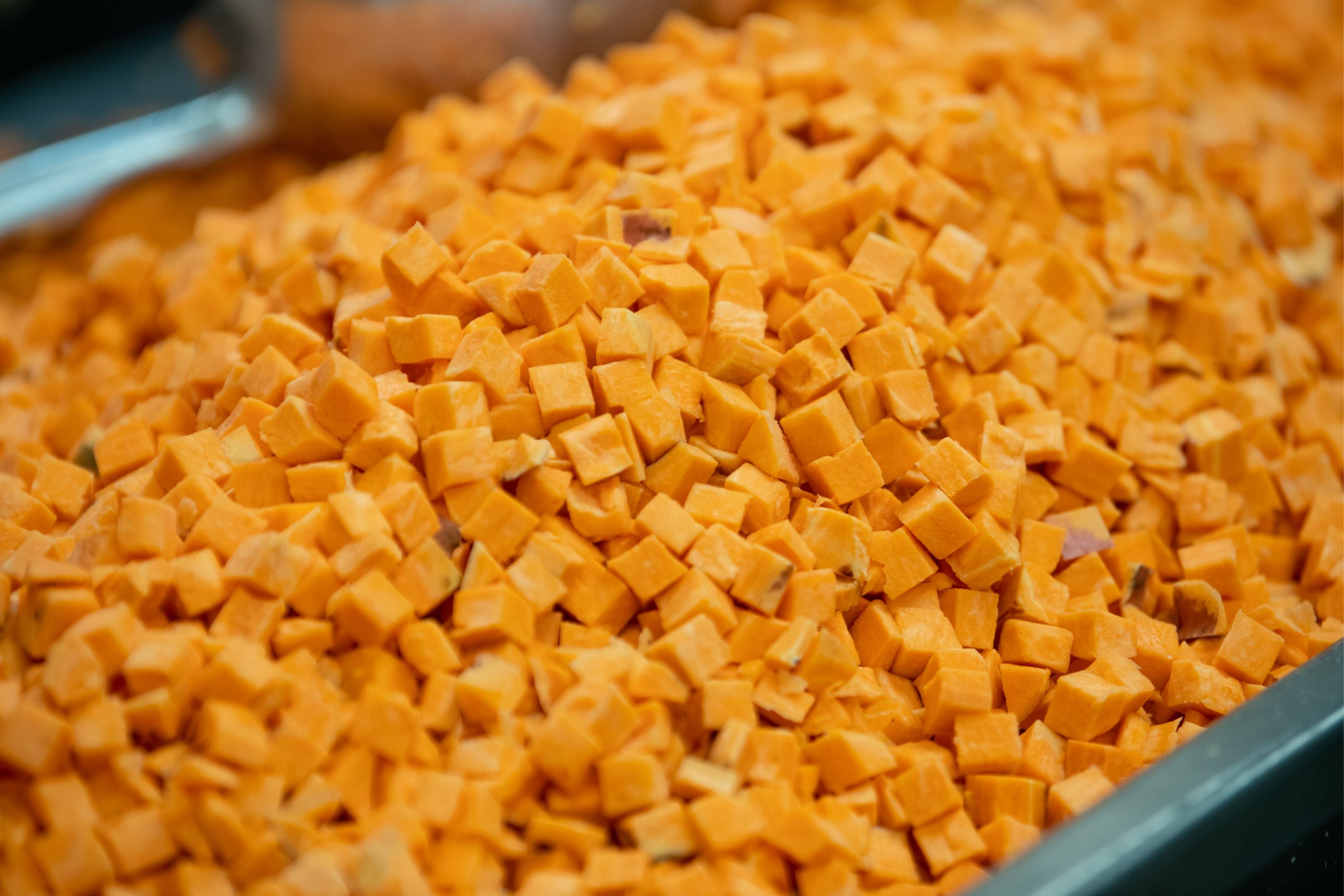 Cubed sweetpotatoes