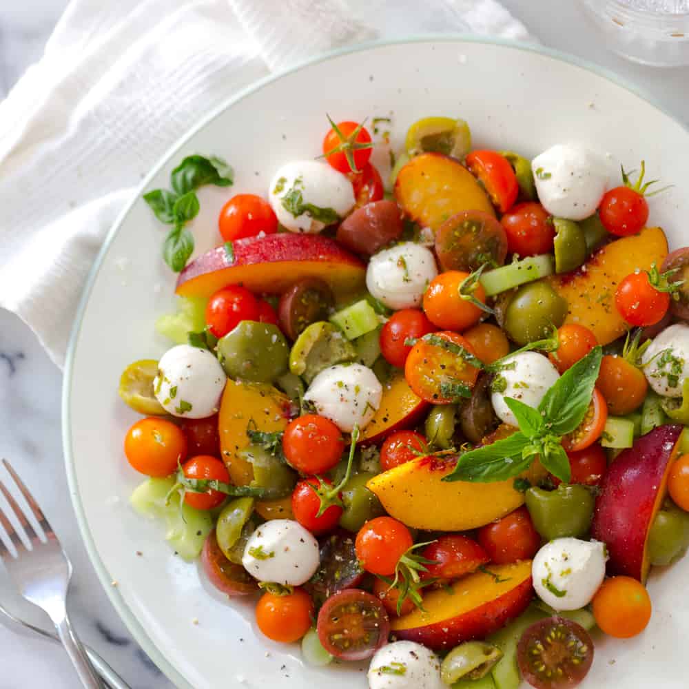 cherry nectarine & mozzarella salad