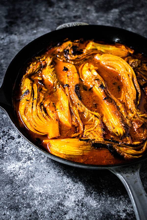 Melting Napa Cabbage recipe after baking in the oven for 1 hour turning once. 