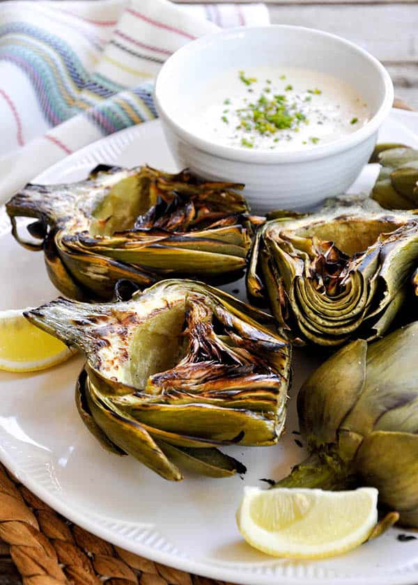 This is how to cook artichokes on the grill.