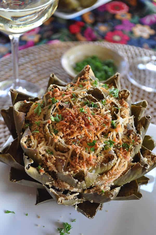 This is how to cook stuffed artichokes.