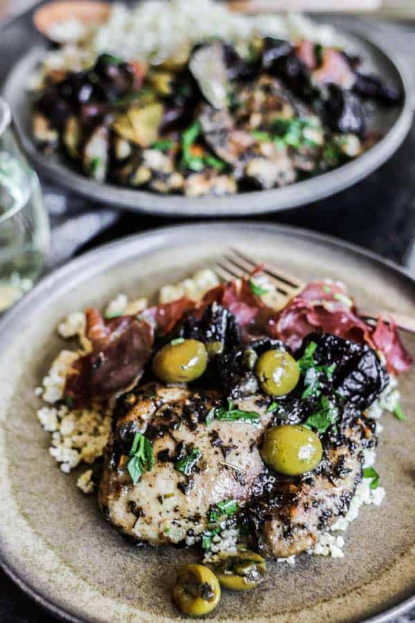 Sheet Pan Chicken Marbella