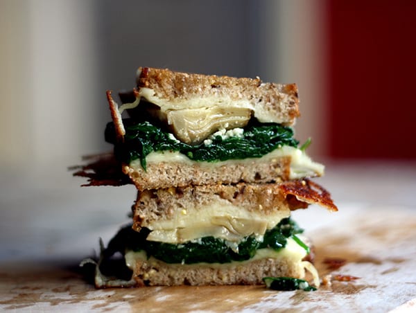 A spinach artichoke grilled cheese.