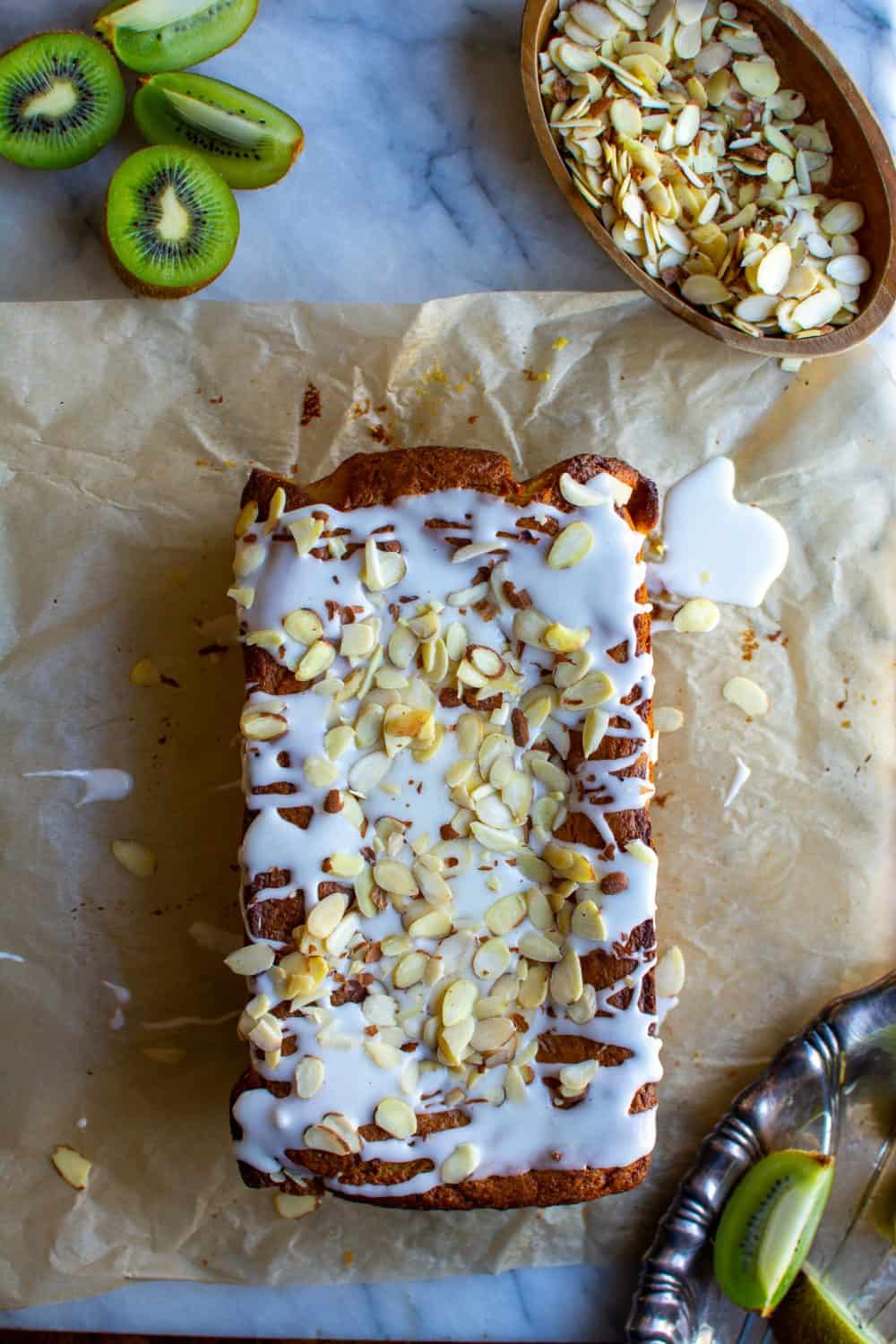 Fresh Kiwi Bread with Lime Glaze