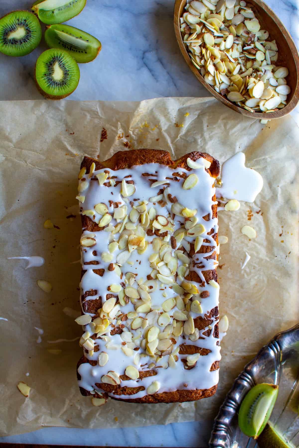 Kiwi Bread with Lime Glaze + Almonds: Kate of Hola Jalapeño