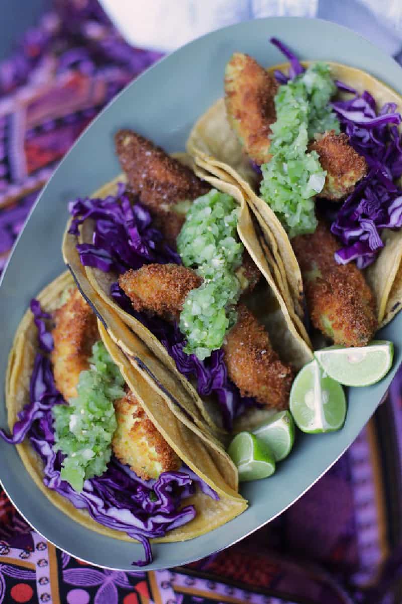 Crispy Fried Avocado Tacos from Salt and Wind