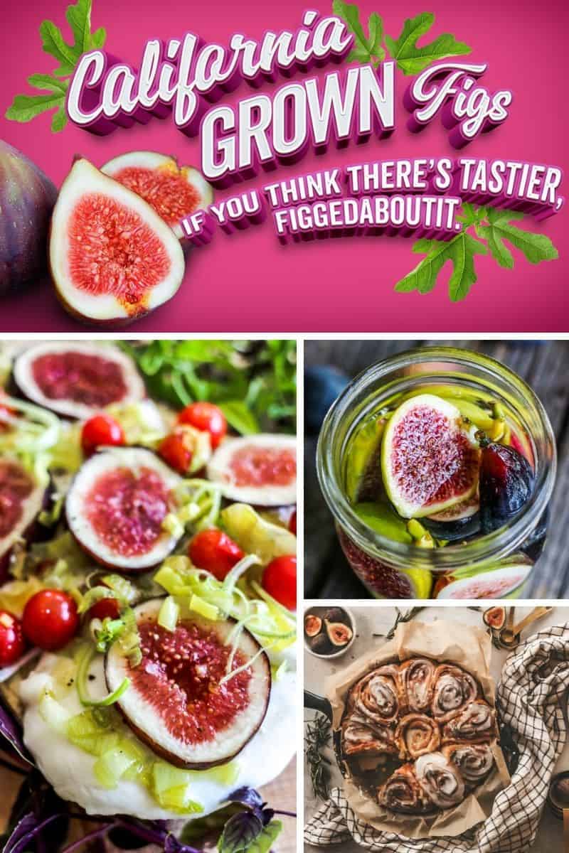 A graphic image of fresh fig recipes.