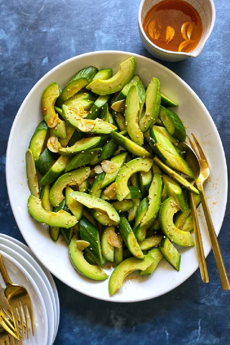 Spicy Cucumber Avocado Salad from The Delicious Life