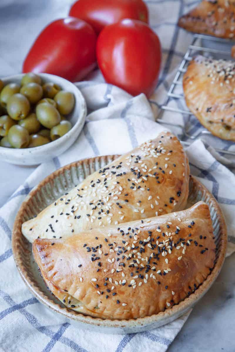 Olive, Tomato, and Onion Hand Pies