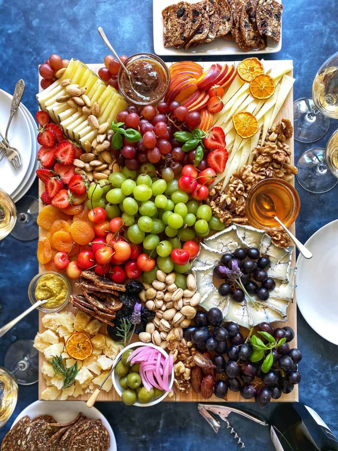 This California Grapes Summer Cheese Board is a has delicious grape recipes and tips for building a graoe inspired cheeseboard.