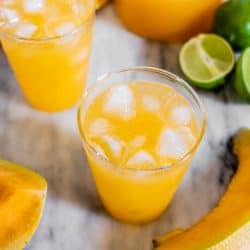 Two glasses of #Cantaloupe Agua Fresca Recipe