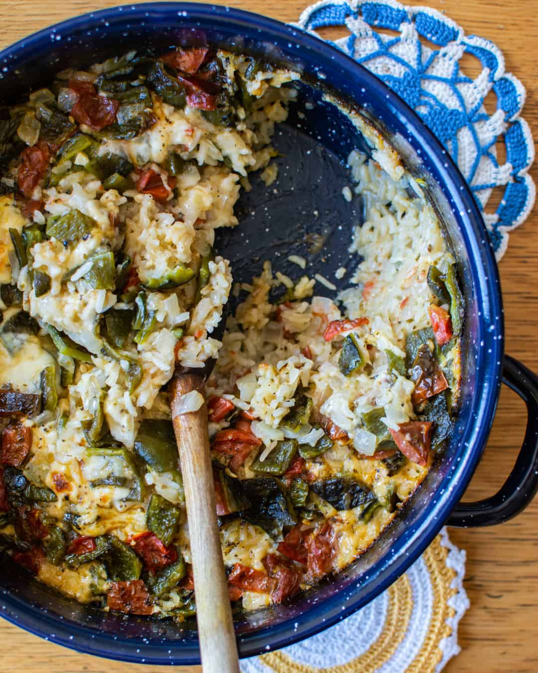 One-Pot Cheesy Rice Chile Relleno Casserole from Kate Ramos of Hola Jalapeno
