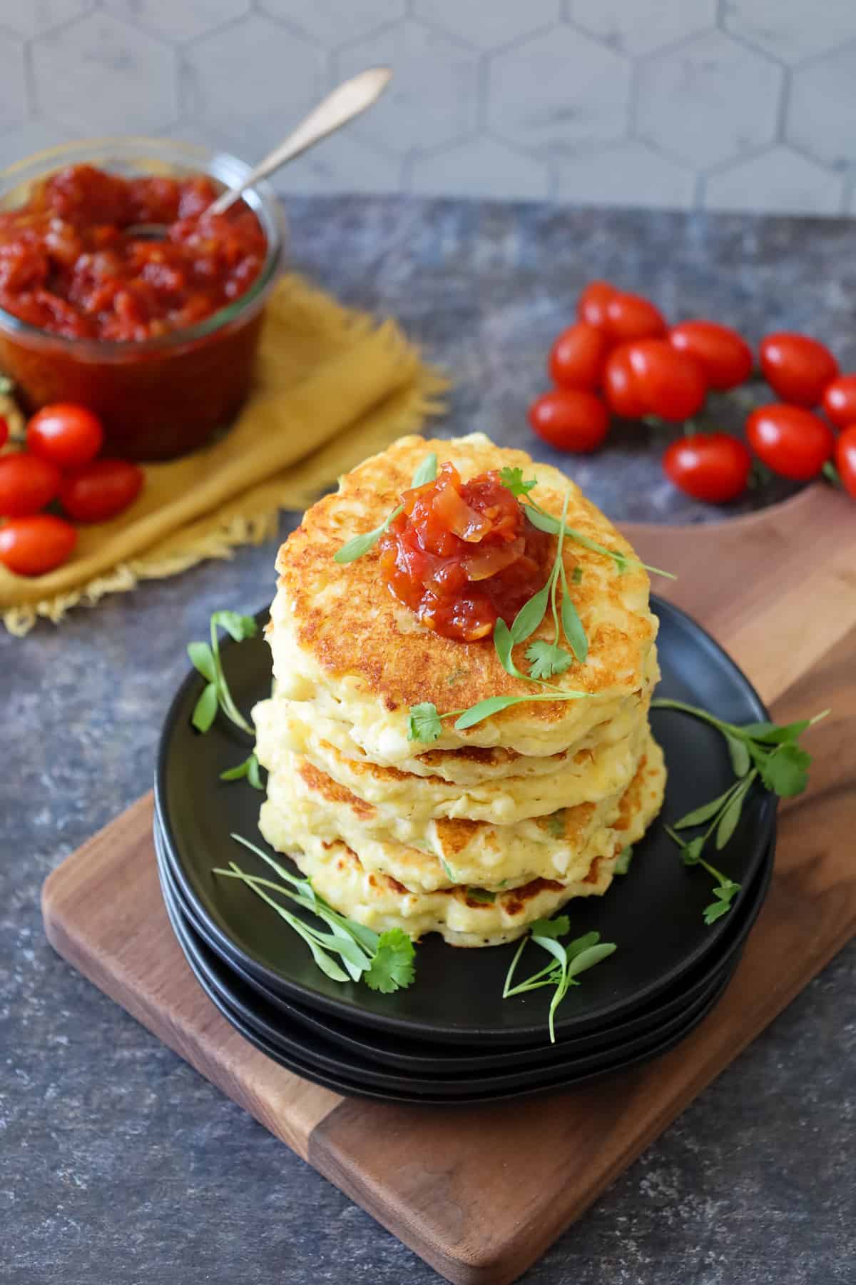 Sweet Corn Fritters with Tomato Jam: Alison from A Girl Defloured