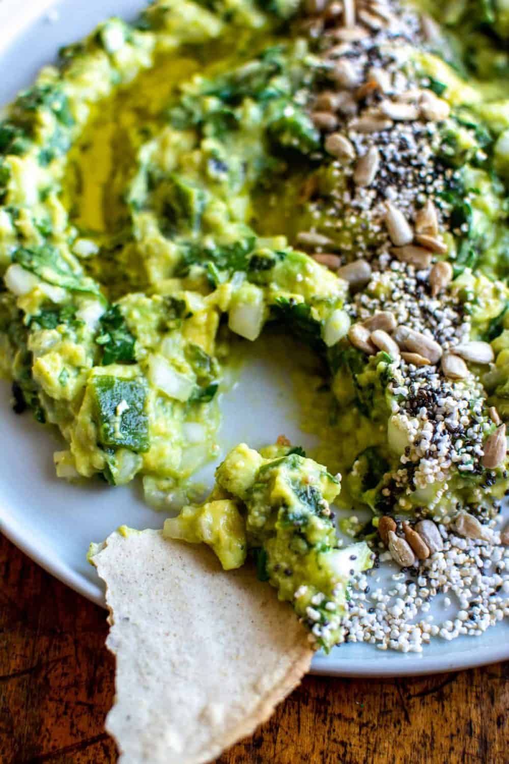 Enjoy happy hour at home with Charred Poblano Guacamole from Hola Jalapeno