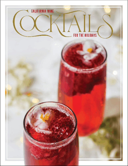 The cover of a holiday inspired Ebook from California Wines