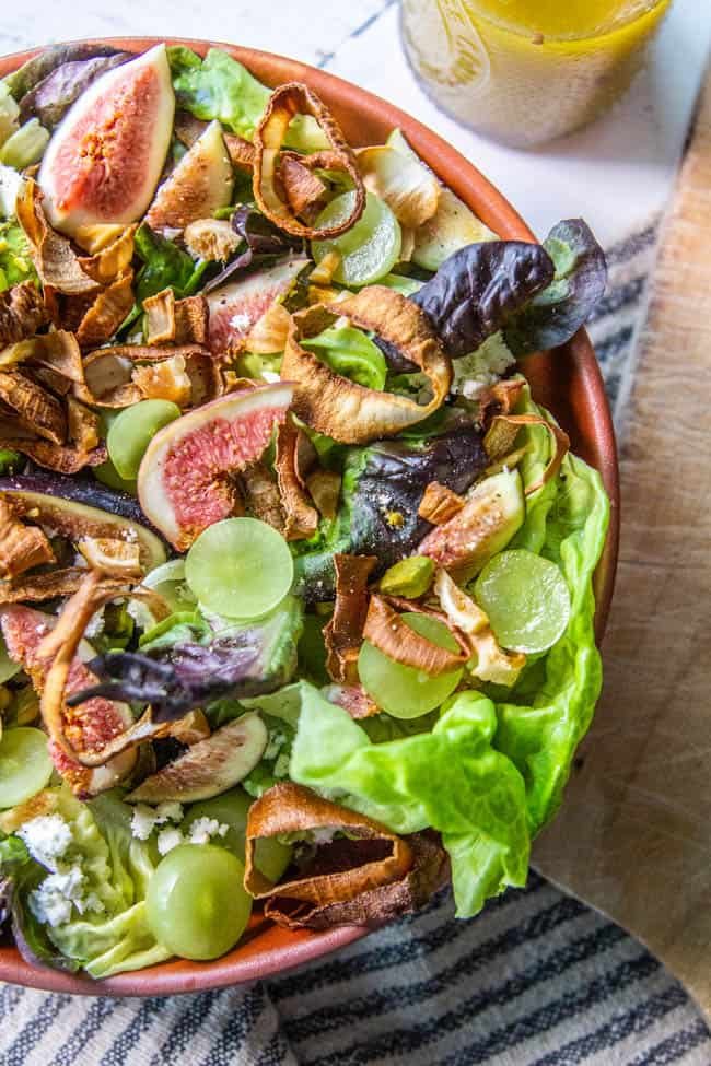 Fresh Fig & Grape Salad  with Crispy Shallots – Meg of This Mess is Ours