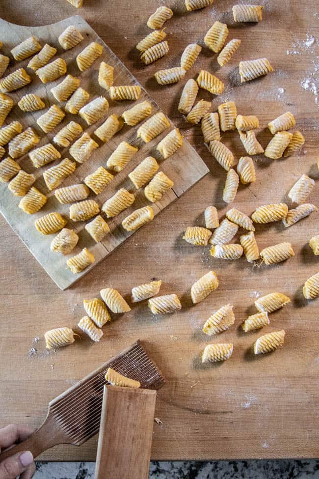 Finished gnocchi before being cooked.