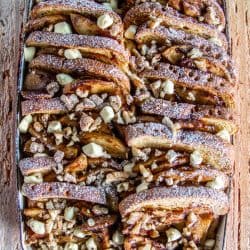 Close up of Baked French Toast with Apples recipe