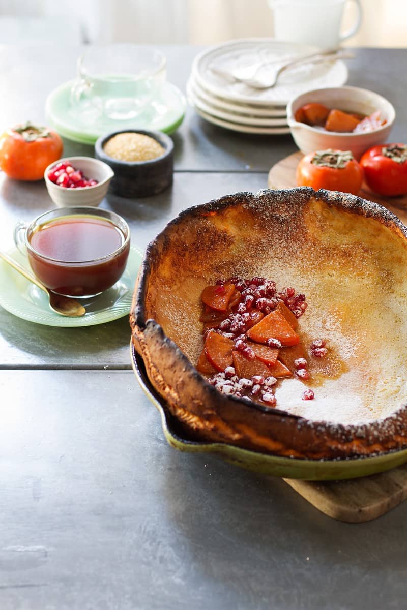Dutch Baby Pancake with Caramelized Persimmons
