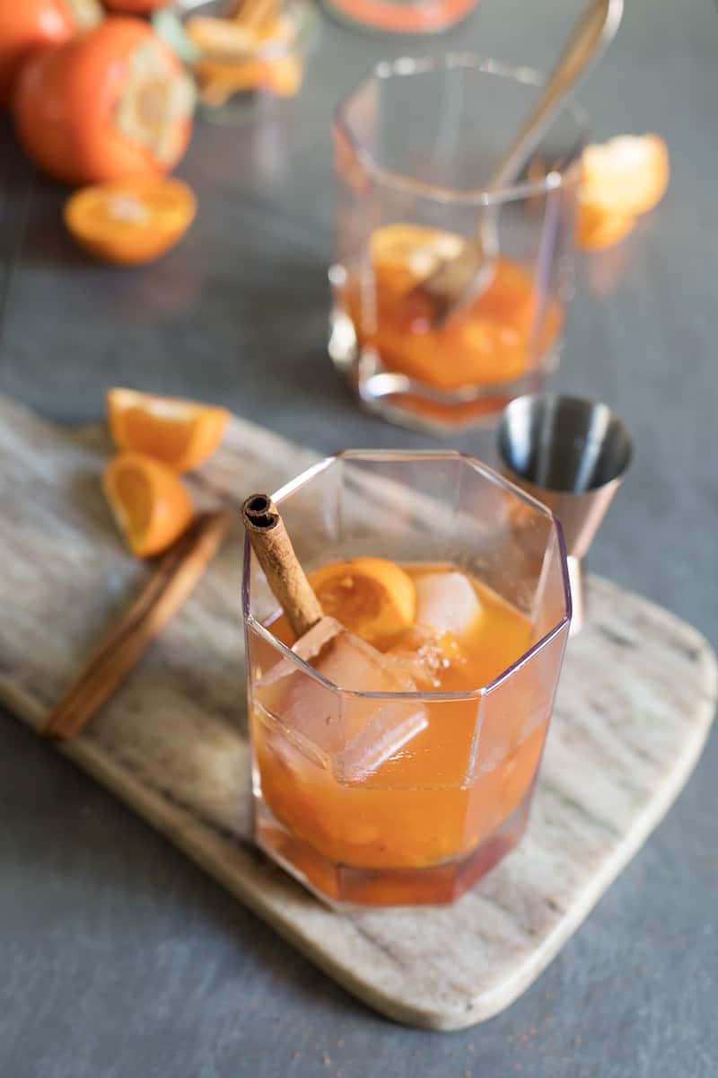 Spiced Persimmon Old Fashioned Cocktail