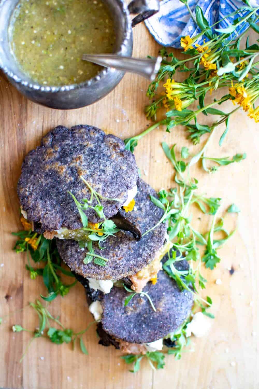 Roasted Mushroom Gorditas - Hola Jalapeno