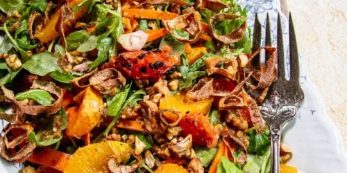 A Simple Holiday Salad with Citrus and Toasted Walnut Vinaigrette