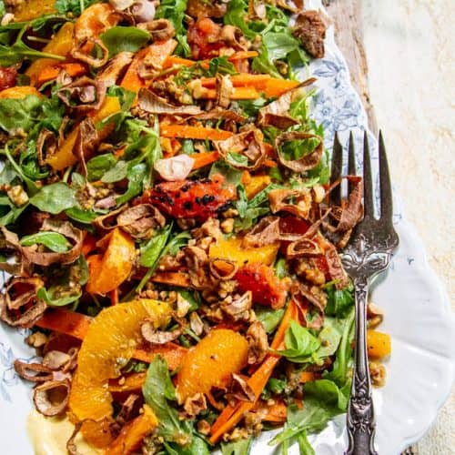 A Simple Holiday Salad with Citrus and Toasted Walnut Vinaigrette
