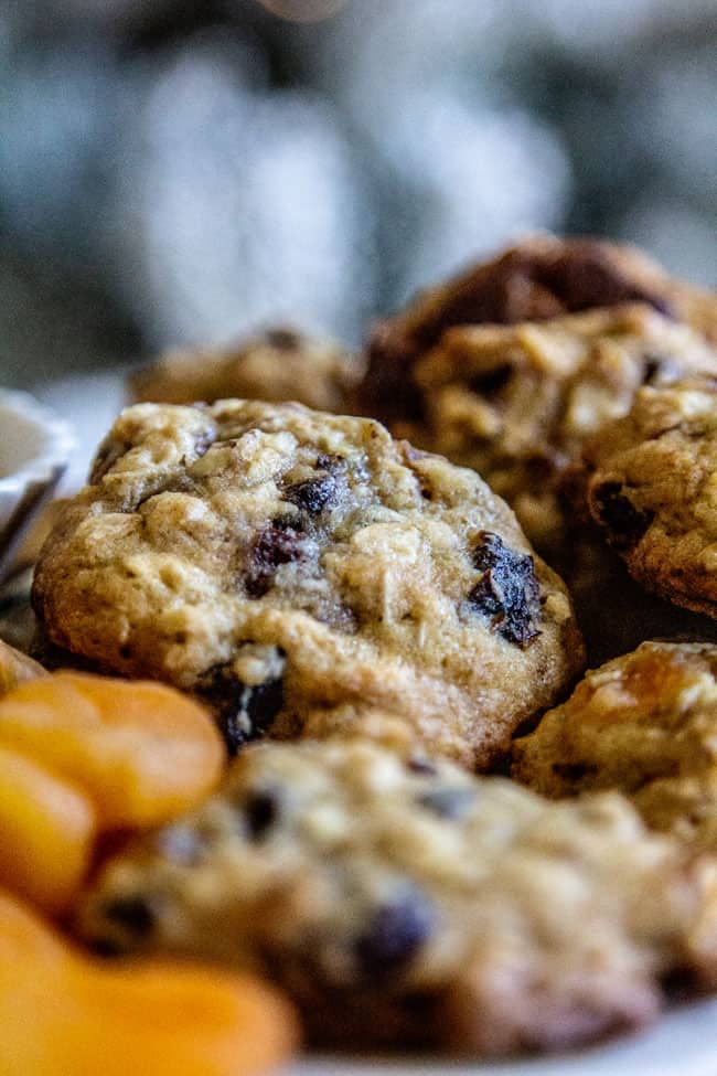 The No-Guilt Holiday Cookie You Really Need, Oatmeal Breakfast Cookies next to dried apricots