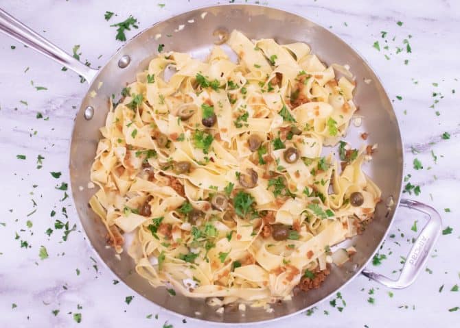 Lemon Garlic Butter Pasta with Olives - Jerry James Stone | CA GROWN
