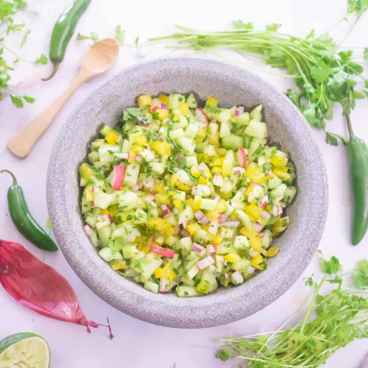 Spicy Cucumber Radish Salsa_Jerry James Stone