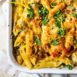 A Simple Spinach and Artichoke Pasta Bake Recipe