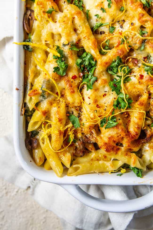 A Simple Spinach and Artichoke Pasta Bake Recipe