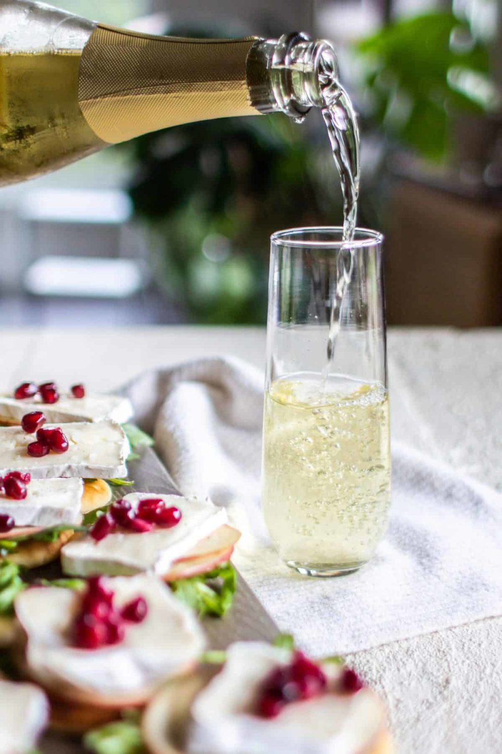 Sparkling wine being poured