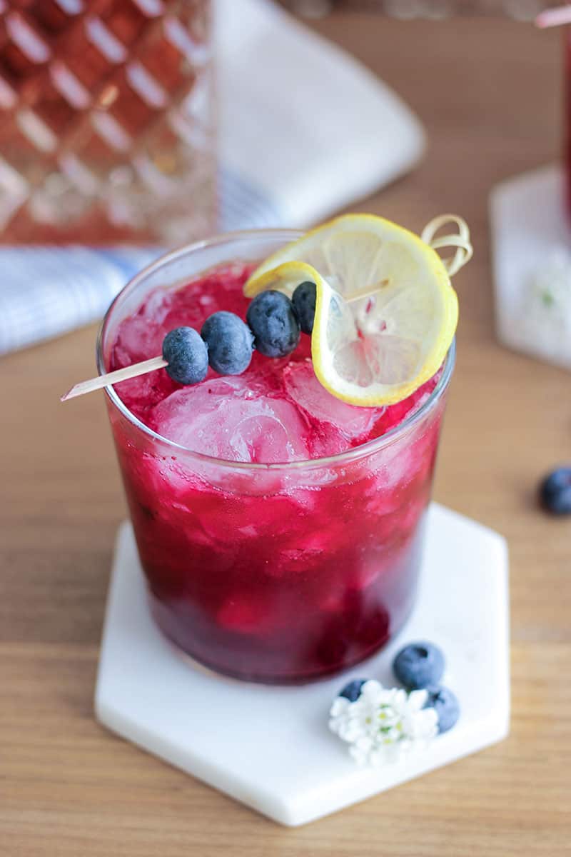 Blueberry Bourbon Sour Cocktail