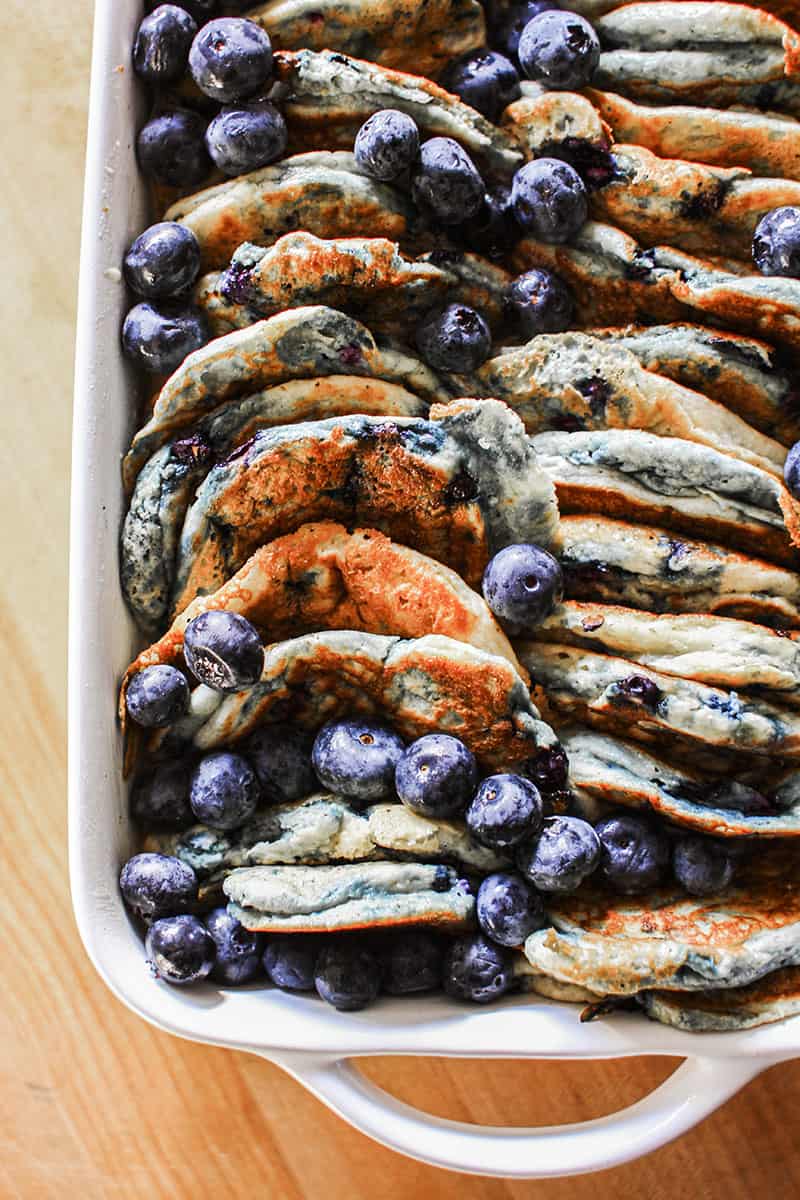 Lemon Blueberry Pancake Casserole