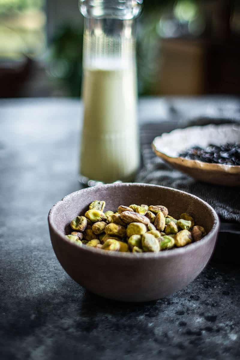 Red Divided Pistachio Serving Bowl