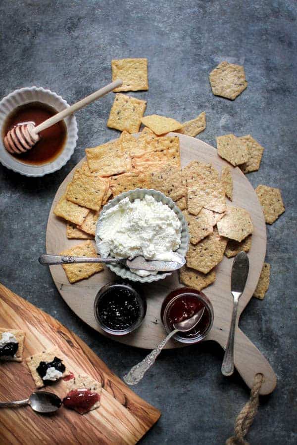 Red, white, and blue dunk and slather cheese board ideas.